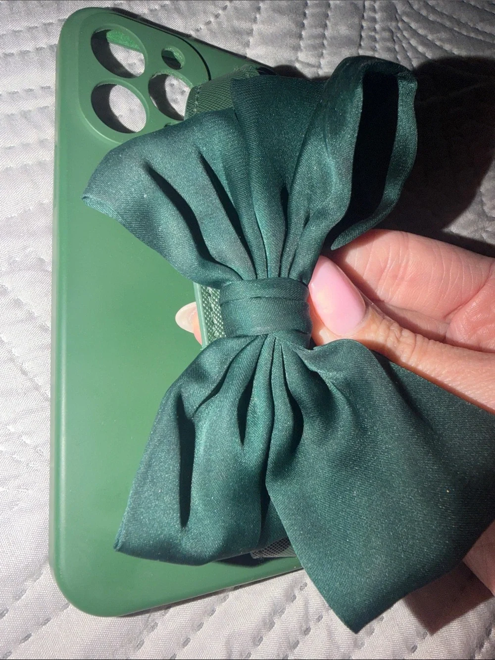 Bowknot Wristlet Phone Case 13 Pro Max Emerald